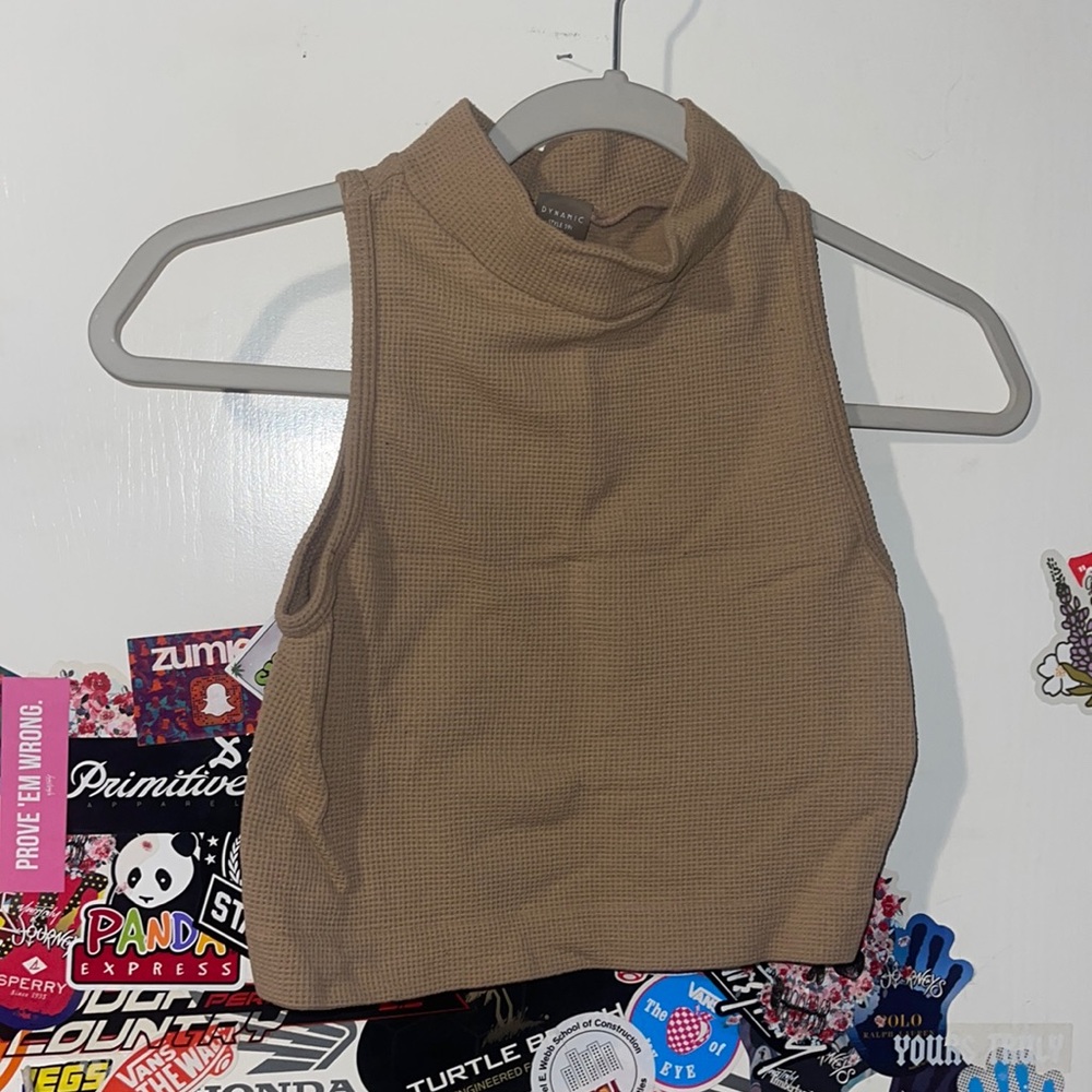 Stretchy crop top turtle neck